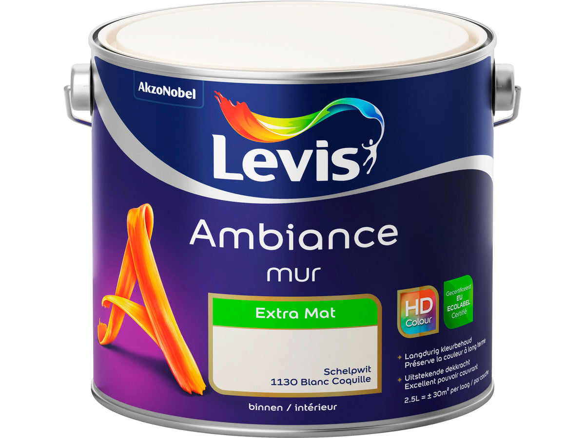 Levis Ambiance muurverf extra mat 2,5l schelpwit