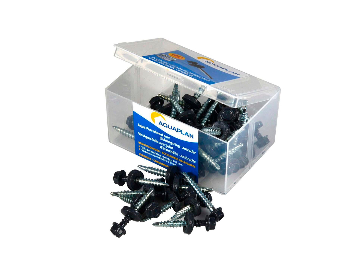 Aquaplan Aqua-Pan Classic zelftappende schroef antraciet 40 stuks