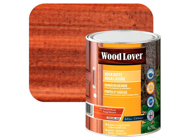 Wood Lover Aqua lasure 0,75l rouge méranti #647