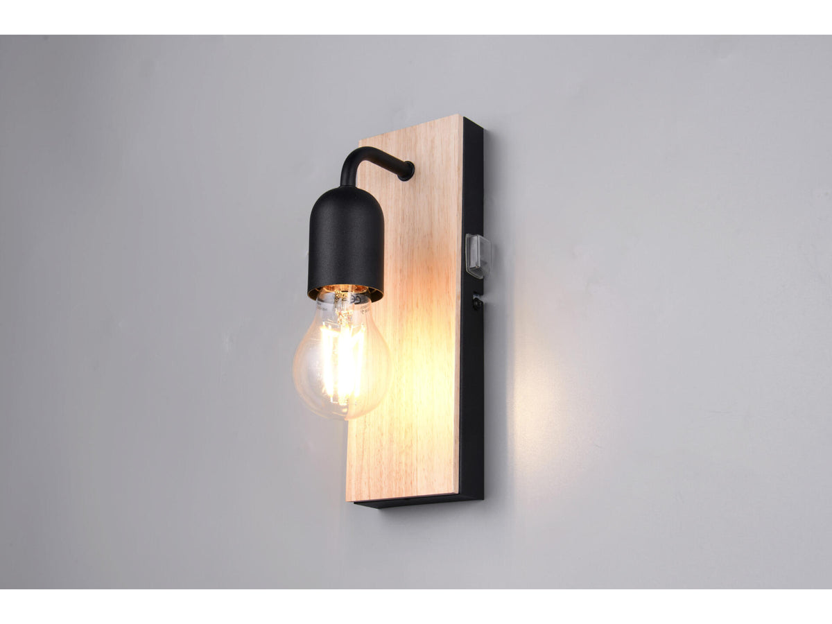 Trio Arturo wandlamp E27 10W hout