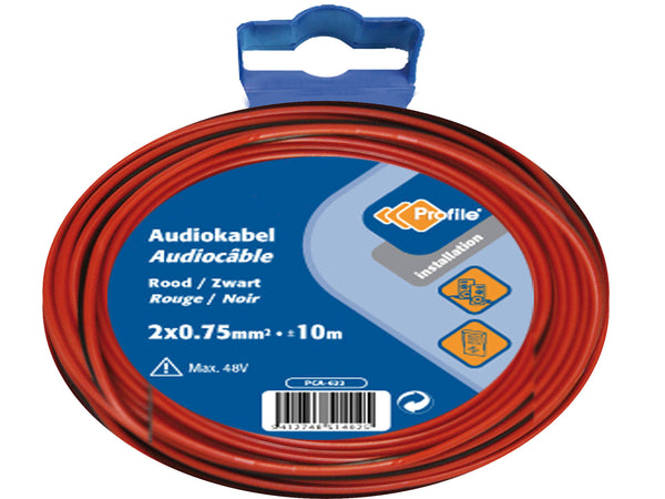 Profile Câble audio 2G 0,75mm² 10m rouge et noir