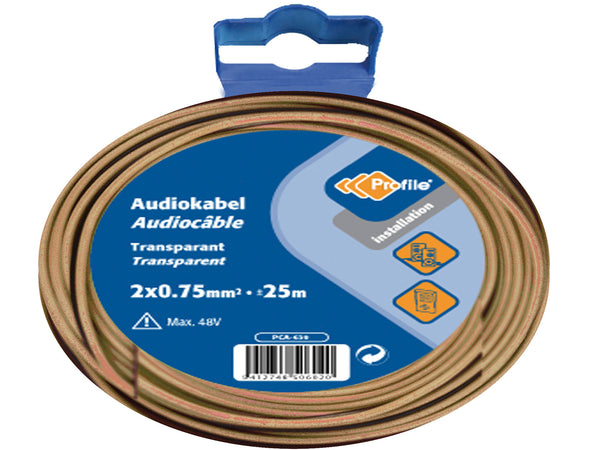 Profile Câble audio 2G 0,75mm² 25m transparent