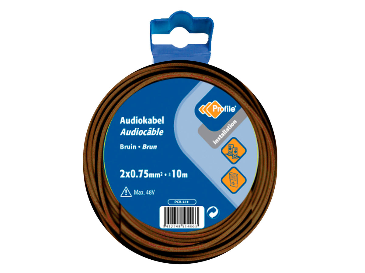 Profile Audiokabel 2x0,75mm² 10m bruin