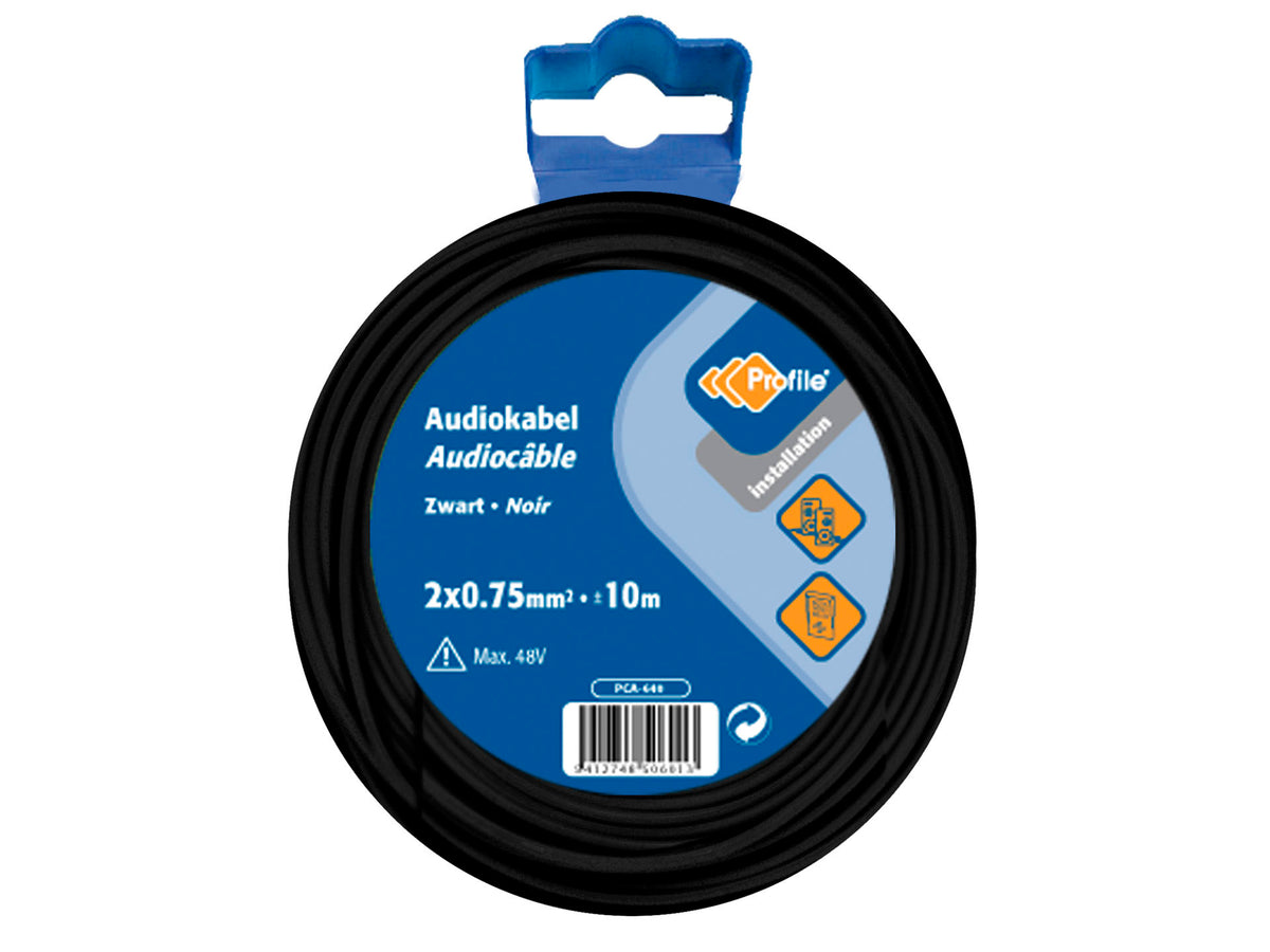Profile Audiokabel 2x0,75mm² 10m zwart