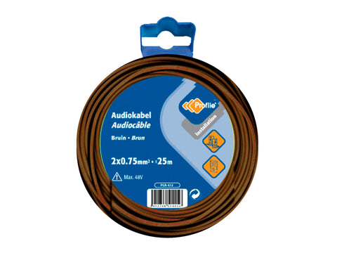 Profile Audiokabel 2x0,75mm² 25m bruin