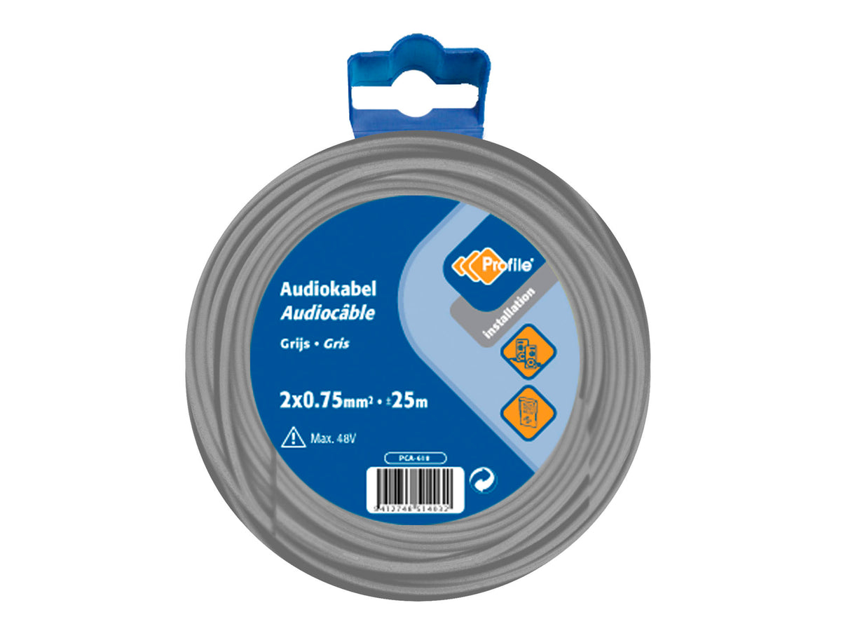 Profile Audiokabel 2x0,75mm² 25m grijs