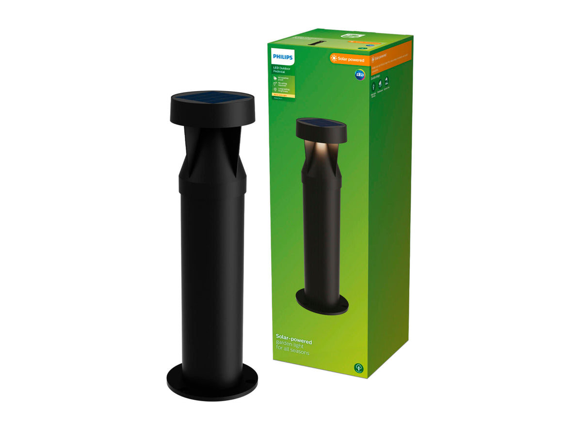 Philips Avery LED tuinpaal solar 1,8W zwart