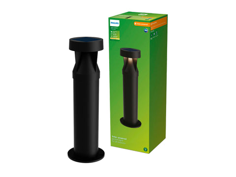 Philips Avery LED tuinpaal solar 1,8W zwart
