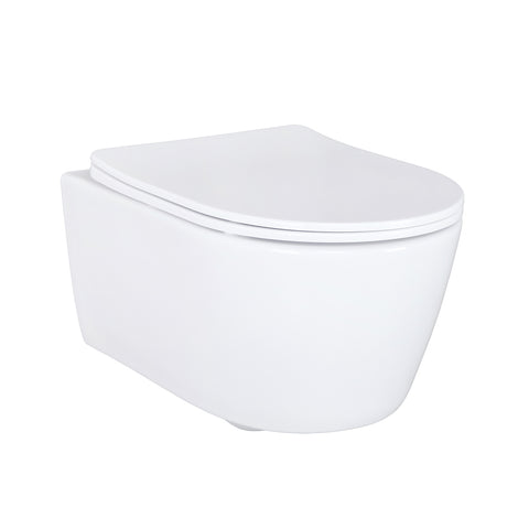 BELVIT PRO randloos Wand-WC in Wit met Softclose-WC-zitting – modern toilet in RIM-OFF design, hygiënisch en onderhoudsvriendelijk, wc-potten — SKU MB-18316-21843, EAN 5404029120742