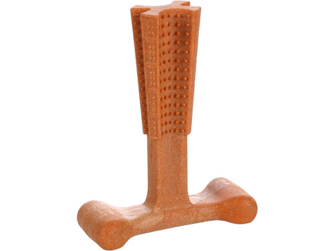 Flamingo Bamboo hondenspeeltje t-bone rund bruin 14,5cm