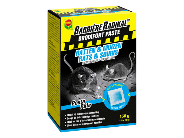 Compo Barrière Radikal Brodifort Paste rats & souris 150g