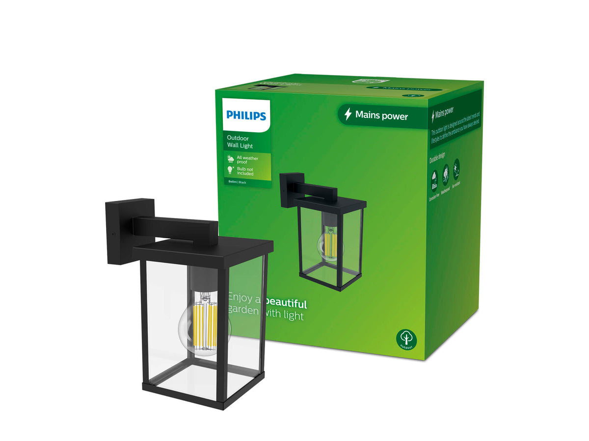 Philips Bellini wandlamp vierkant E27 max. 25W zwart