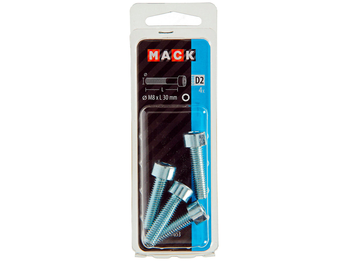 Mack Binnenzeskantbout M8 30mm verzinkt 4 stuks