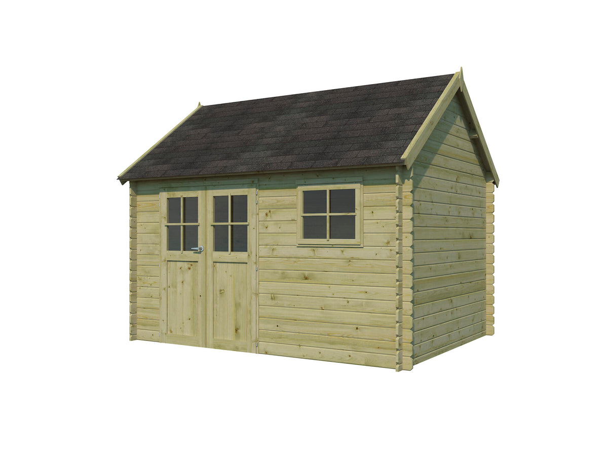 Woodlands Birmingham L houten tuinhuis 385x295x318 cm blokhut geïmpregneerd