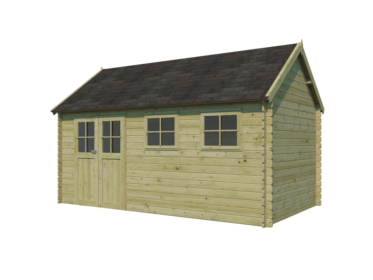 Woodlands Birmingham XL houten tuinhuis 505x295x318 cm blokhut geïmpregneerd