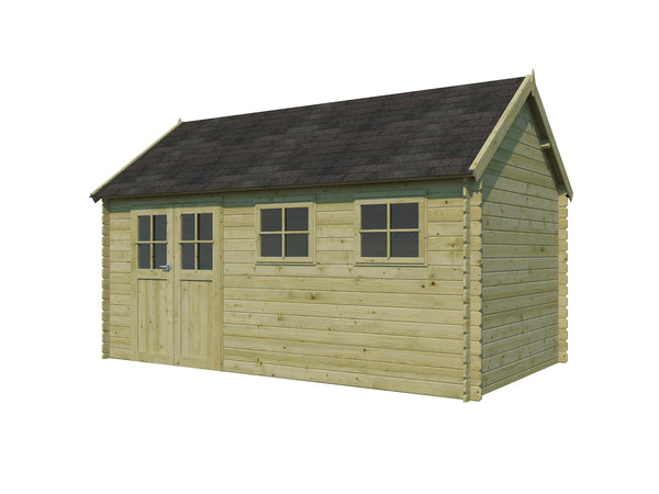Woodlands Birmingham XL houten tuinhuis 505x295x318 cm blokhut geïmpregneerd