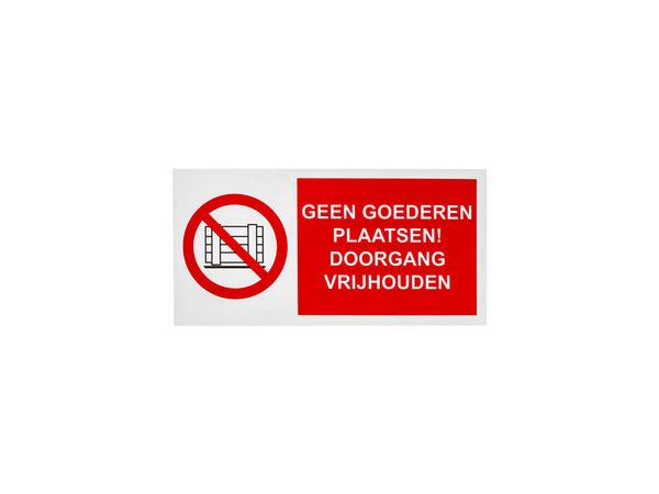 Panneau geen goederen plaatsen 15x30 cm