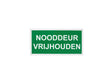 Bord nooddeur vrijhouden 15x30 cm
