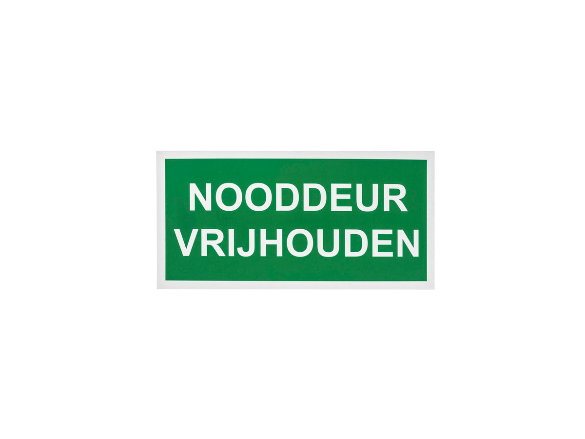 Bord nooddeur vrijhouden 15x30 cm