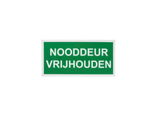 Bord nooddeur vrijhouden 15x30 cm