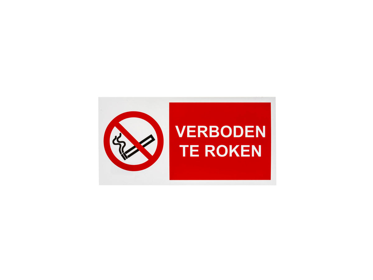 Bord verboden te roken 15x30 cm