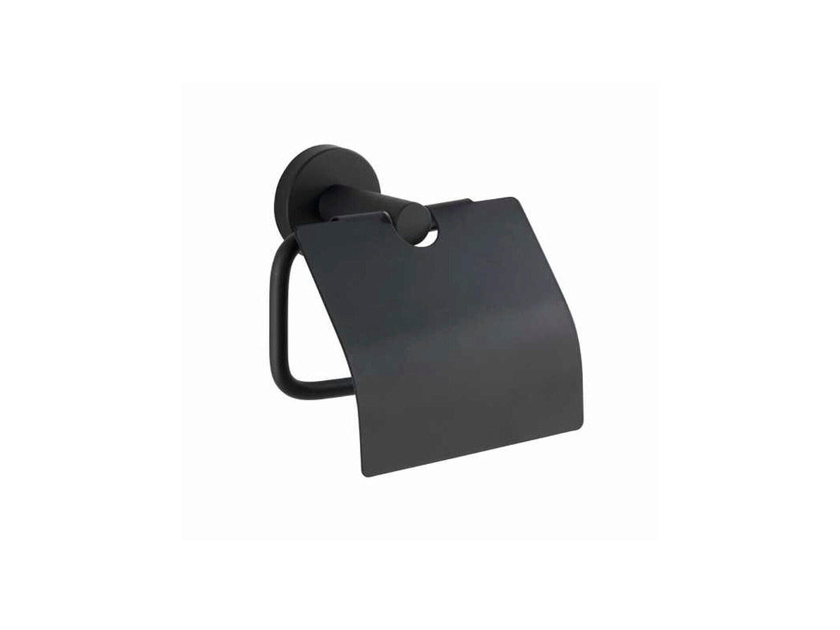 Wenko Bosio WC-rolhouder met klep mat zwart