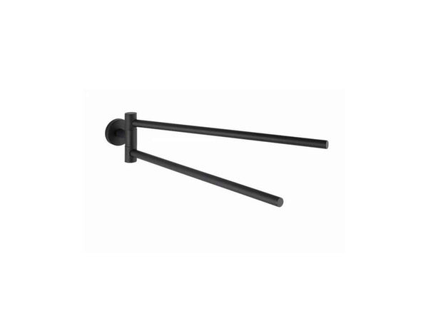 Wenko Bosio porte-serviettes double pivotant 60cm mat noir