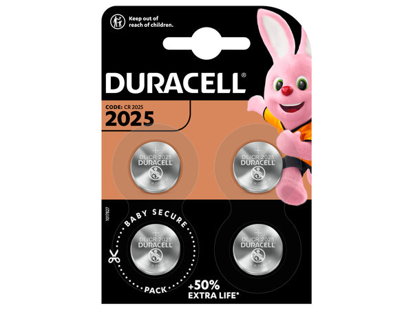 Duracell CR2025 celbatterij lithium 3V 4 stuks