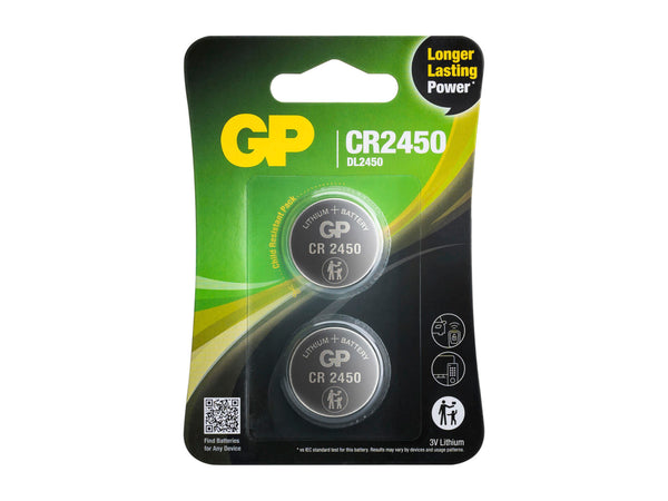 GP CR2450 pile bouton lithium 3V 2 pièces