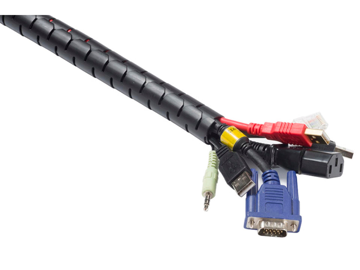 Cable Zipper Cord kabelgoot 2,5m 25mm zwart