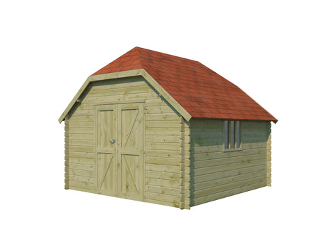 Woodlands Cardiff L houten tuinhuis 355x355x315 cm blokhut geïmpregneerd