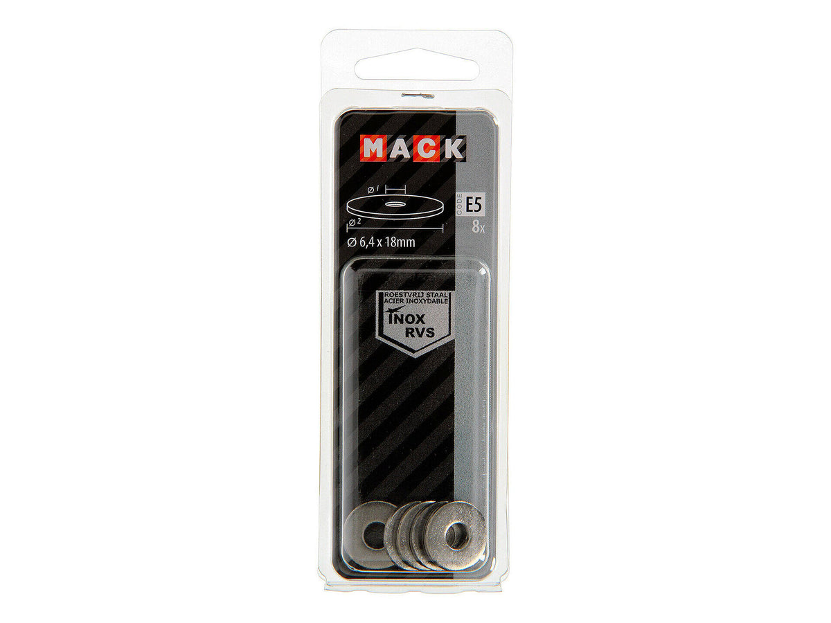Mack Carrosserieringen 6,4x18 mm inox 8 stuks