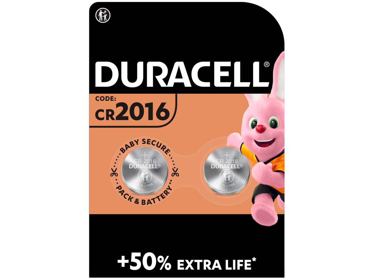 Duracell Celbatterij CR2016 lithium 3V 2 stuks