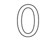 Chiffre 0 60mm blanc