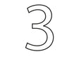 Chiffre 3 90mm blanc