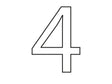 Chiffre 4 90mm blanc