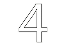 Chiffre 4 90mm blanc