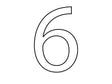 Chiffre 6 90mm blanc