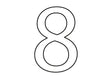 Chiffre 8 60mm blanc
