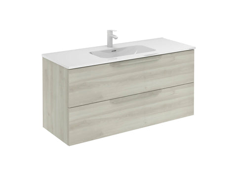 Lafiness City wastafelkast 120cm 2 lades blanco nature