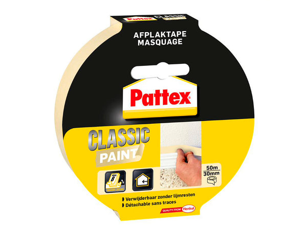 Pattex Classic Paint afplaktape 50m x 30mm beige
