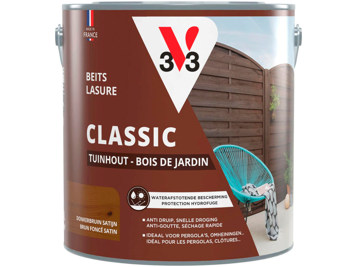V33 Classic beits tuinhout 2,5l donkerbruin