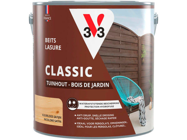 V33 Classic lasure bois de jardin 2,5l incolore