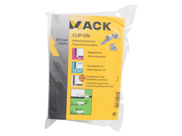 Mack Clip-On charnière porte en applique 35mm 2 pièces