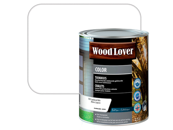 Wood Lover Color lasure bois chalet 2,5l blanc Lapon #500