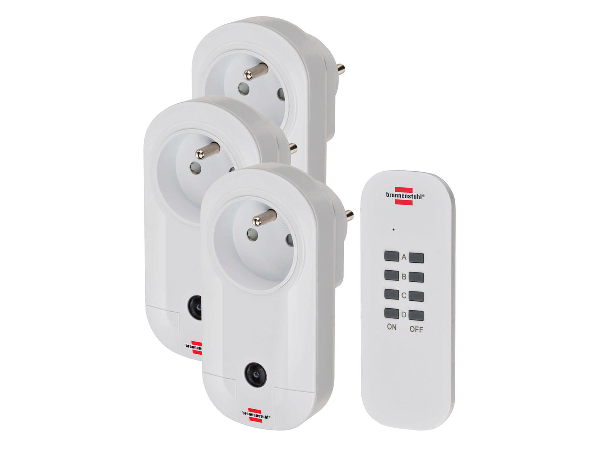 Brennenstuhl Comfort-Line RC CE1 3001 draadloos stopcontact 1000W 3 stuks + afstandsbediening wit