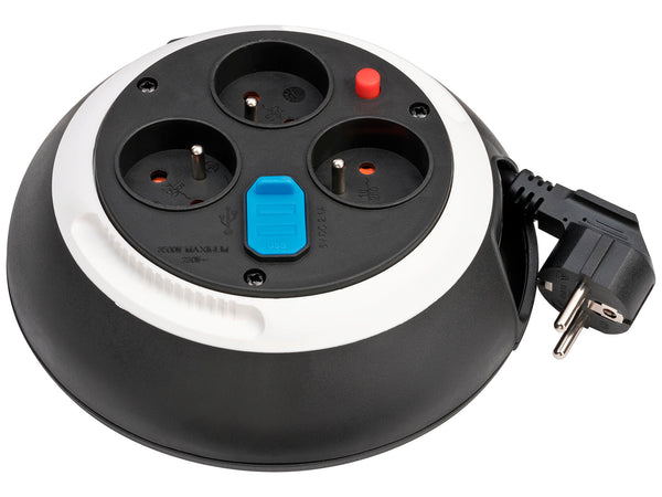 Brennenstuhl Comfort-Line S enrouleur de câble électrique 3G1,5 3m H05VV-F + 2 prises USB