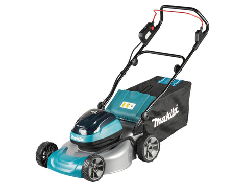 Makita DLM466PT2 accu grasmaaier 2x18 V Li-Ion 46cm + 2 accu's en 1 lader