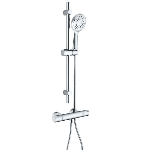 Doucheset met Hansgrohe Ecostat 1001 CL douchethermostaat en Belvit Slim handdouche chroom, douchekolommen & douchesets — SKU MB-31458-35084, EAN 5404029134671