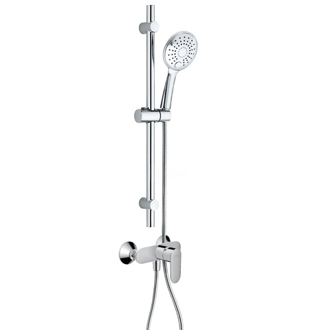 Doucheset met Hansgrohe Vernis Blend eengreeps douchemengkraan en Belvit Slim handdouche chroom, douchekolommen & douchesets — SKU MB-30947-34573, EAN 5404029134701